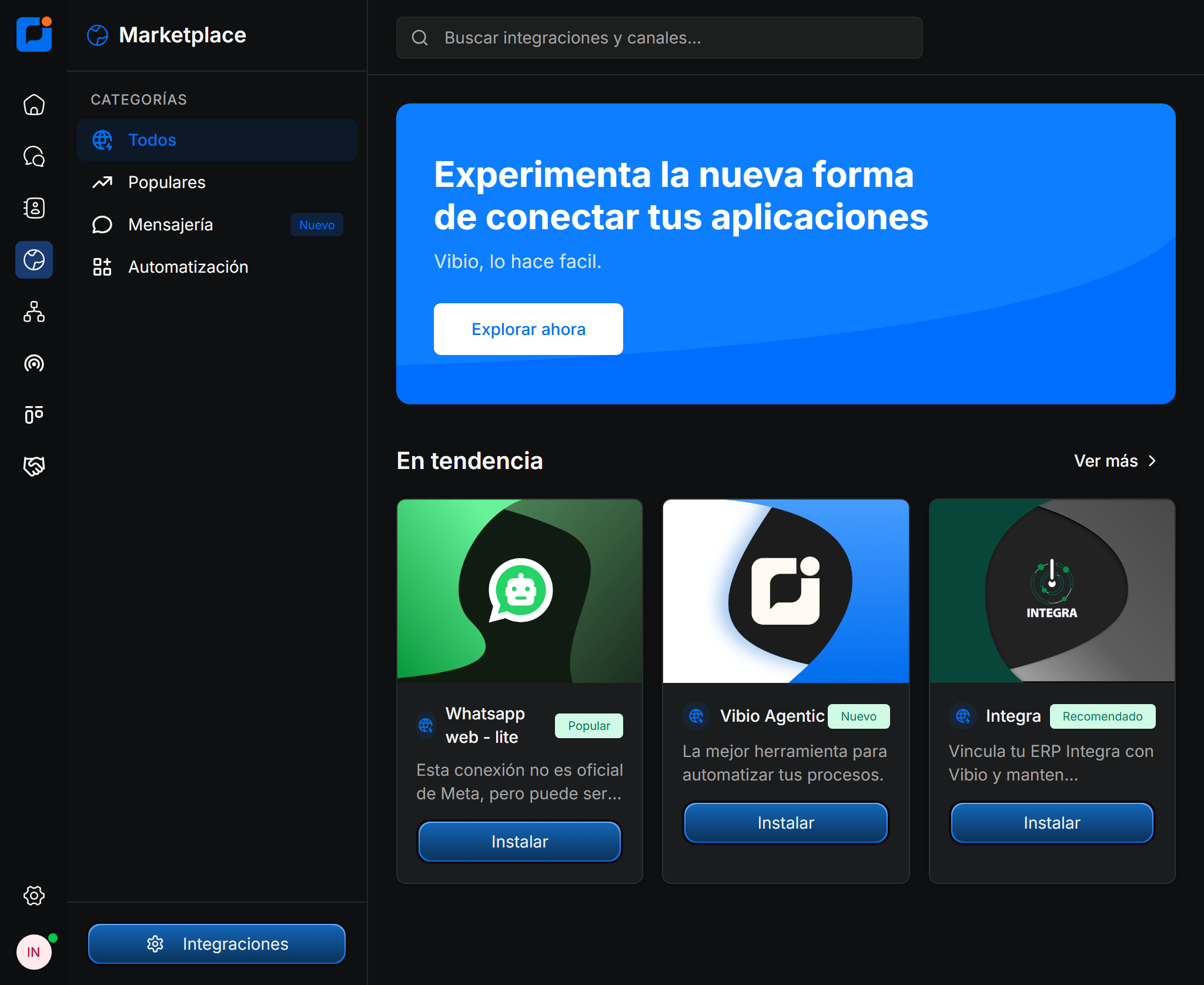 Dashboard de Vibio CRM en acción